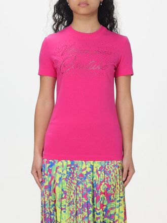 Tシャツ・カットソー VERSACE JEANS COUTURE Woman T-Shirt Pink 78HAHE05CJ00E 494 Versace Jeans Couture logo-print Cotton T-shirt | Pink