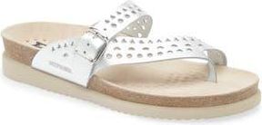 Mephisto Helena Perforated Toe Loop Sandal in Silver Bahia at Nordstrom Rack, Size 7