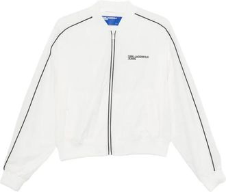 Karl Lagerfeld Bomberjack - Dames - Vesten met rits - Wit - XS - Polyester - Hoodies & sweatvesten
