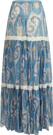 Etro Womens Silk Crepon Maxi Skirt X0809