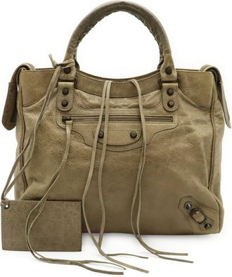 Balenciaga Beige Leather Handbag Tote Bag (Pre-Owned)