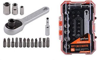 Trade Shop Trade Shop - Kit Cacciavite Cricchetto Multiuso 28pz Magnetico Con Teste Intercambiabili 92186