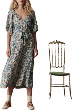 The Great. The Fairground Dress In Blue Scattered Bloom
