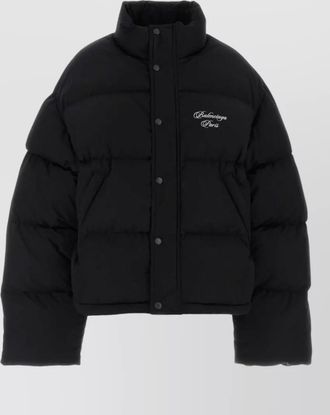 Balenciaga cotton blend down jacket high collar