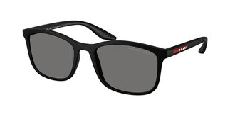 Prada PS A08S Polarized DG002G Mens Sunglasses Black Size 56
