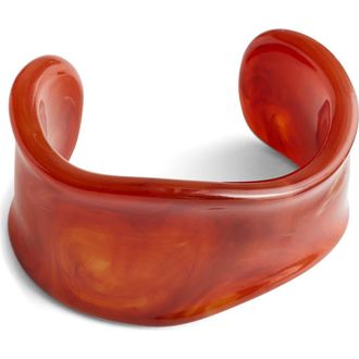 Madewell Resin Sculptural Wide Cuff Bracelet in Cherry at Nordstrom