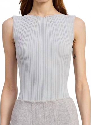 En Saison Reed Knit Bodysuit In Gray
