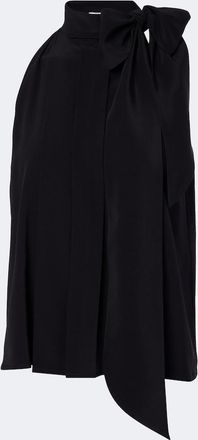 Max Mara Pleated tie-neck silk cr&ecirc;pe de chine top