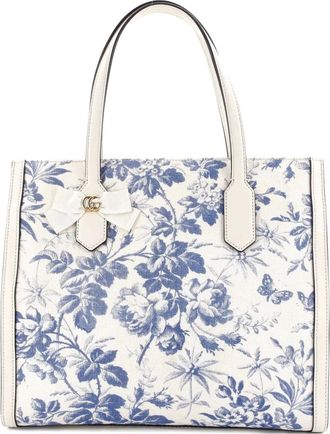 Gucci GG Ribbon Coated Printed Canvas Medium tote bag - Blauw
