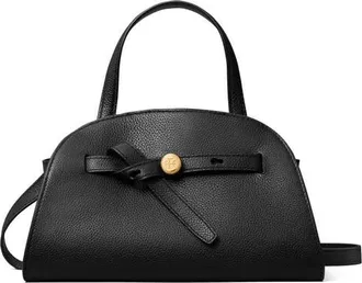Tory Burch Romy Small Bauletto Leather Handbag in Black at Nordstrom