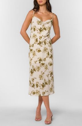 Velvet Heart Talulla Floral Midi Slipdress in Olive Shrub Watercolor at Nordstrom Rack, Size X-Large