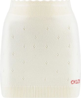 Chloé Fitted Wool And Cashmere Miniskirt