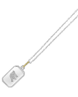 Phillip Gavriel 18K Over Silver 0.12 ct. tw. Diamond Dove Medallion Tag Necklace