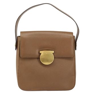 Ferragamo Vintage Handbag Leather Leather Handbag (Pre-Owned)