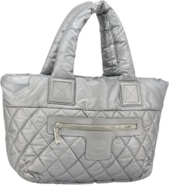 Chanel Pre-owned Canvas Tote Bag - Dames - Vintage Shopper - Grijs - ONE Size - Vintage