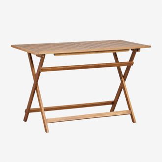 Sklum Mesa De Jard&iacute;n Rectangular 120x60 Cm Plegable En Madera De Acacia Delawer Sklum