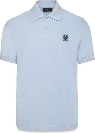 Belstaff Polo Shirts, male, Blue, M, Patch Logo Polo