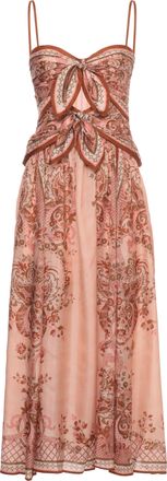 Zimmermann Aster Scarf Midi Dress With Floral And Paisley Design