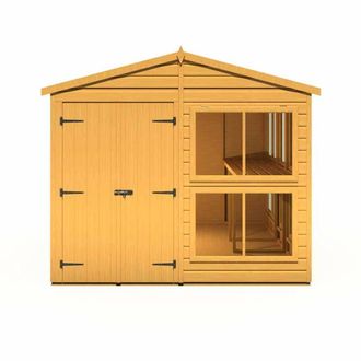 Shires Sun Hut 8 x 10 Feet Potting Shed - L298 x W244.8 x H222.5 cm in Brown