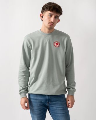 Fj&auml;llr&auml;ven Mens 1960 Sweatshirt in Silver Cotton - Size X-Large