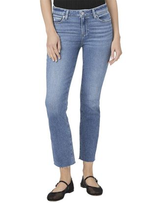 Paige Paige Amber Flamenco Distressed Mid Rise Slim Straight Jean