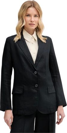 Benetton Blazer in Puro Lino - - Jackets - Donna - Nero - M