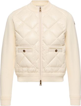 Moncler Moncler Cotton Padded Cardigan, Women, White, Size: Xl