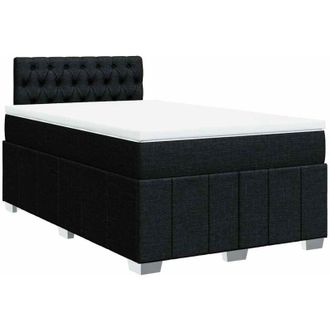 vidaXL Vidaxl - Cama Box Spring Con Colch&oacute;n Tela Negro 120x200 Cm