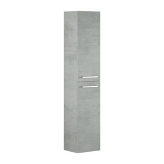 Dmora Columna De Ba&ntilde;o Alexandria, Mueble Columna Para Ba&ntilde;o Con 2 Puertas, Mueble De Pared Suspendido Con 2 Baldas, Cm 30x25h150, Gris Cemento, Con Embalaje 