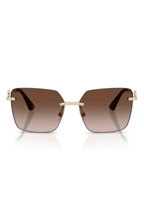 Dolce & Gabbana 59mm Rimless Square Sunglasses in Gold /Gradient Brown at Nordstrom