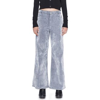 Frame Denim Le Baggy Palazzo Wide Leg Jeans in Gray Flock at Nordstrom, Size 29