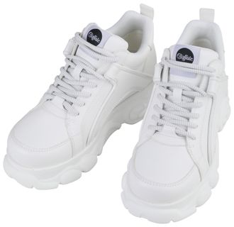 Buffalo Plateausneaker BUFFALO CORIN, Damen, Gr. 41, weiss (wei&szlig;), Lederimitat, Schuhe Plateausneaker, Schn&uuml;rschuh, Freizeitschuh, Ugly Sneaker mit typischer 