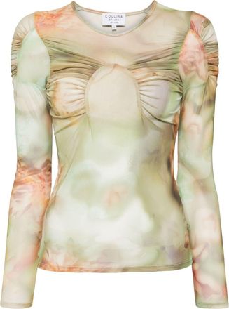 Collina Strada Arc top - women - Polyester/Spandex/Elastane - M - Yellow