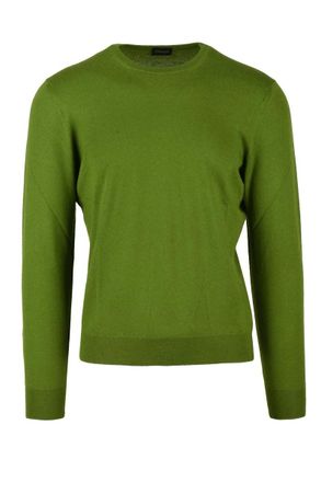 Drumohr Thin Cashmere Crew Neck Pullover - Green