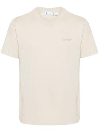 Off-white T-shirt met patroon - Beige