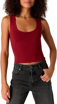 Free People Clean Lines Seamless Crop Muscle Tank in Pomegranate at Nordstrom, Size Large/x-Large