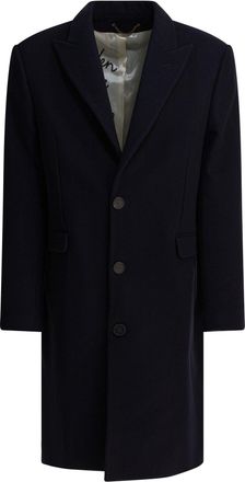 Golden Goose Single-Breasted Wool Coat Jackets And Coats Blu-Uomo