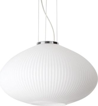 Ideal Lux Sospensione Moderna Plisse Metallo Cromo 1 Luce E27 D45Cm