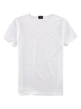 Olymp T-Shirt OLYMP Casual, Herren, Gr. 3XL, weiss (wei&szlig;), Single Jersey, Obermaterial: 95% Baumwolle, 5% Elasthan, Basic, Rundhals, Shirts T-Shirt, mit Rol
