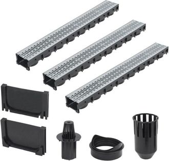 vidaXL vidaXL Canalette di Drenaggio 3 pz Acciaio Zincato 3 m