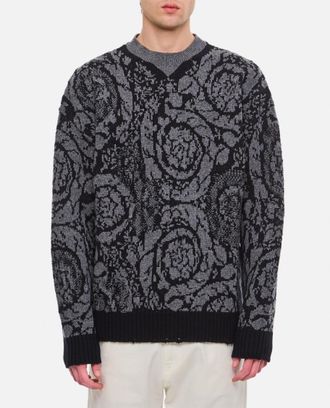 Versace Black Barocco Knit Sweater