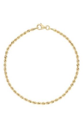 Bony Levy 14K Gold Rope Chain Bracelet in 14Ky at Nordstrom Rack, Size 7