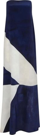 Lenny Niemeyer abstract-print strapless maxi dress - White