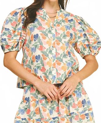 Pinch Design Cali Floral Blouse In Cream Multi