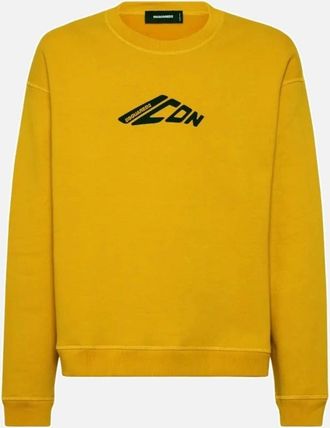 Dsquared2 Mens Dsquared2 Icon New Generation Relax Fit Yellow Sweatshirt - Size: 42