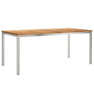 Berkfield Home Outdoor Dining Table 180x90x75 cm Solid Wood Teak in Brown | Size: 180 x 90 x 75 cm