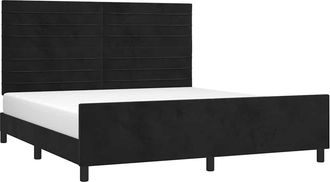 vidaXL Vidaxl - Estructura De Cama Sin Colch&oacute;n Terciopelo Negro 160x200 Cm