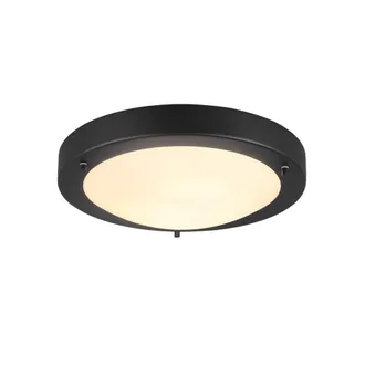 Trio Plaf&oacute;n De Ba&ntilde;o Condus Negro Con Cristal Blanco Ip44 Lighting