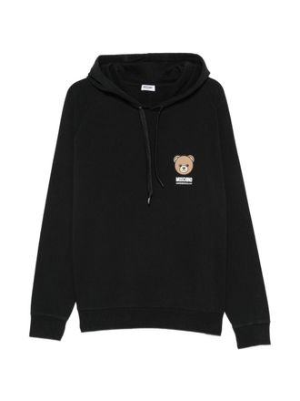 Moschino Black Silk and Nylon Hooded Sweatshirt