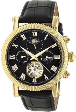 Heritor Winston Automatic Black Dial Mens Watch HR5204